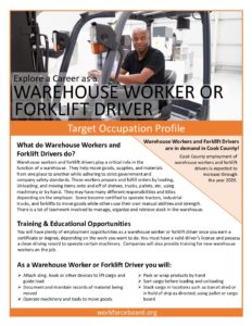 Warehouse Worker or Forklift Driver