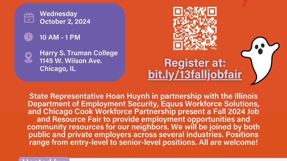 Flier for Fall Job & Resource Fair at Truman College.