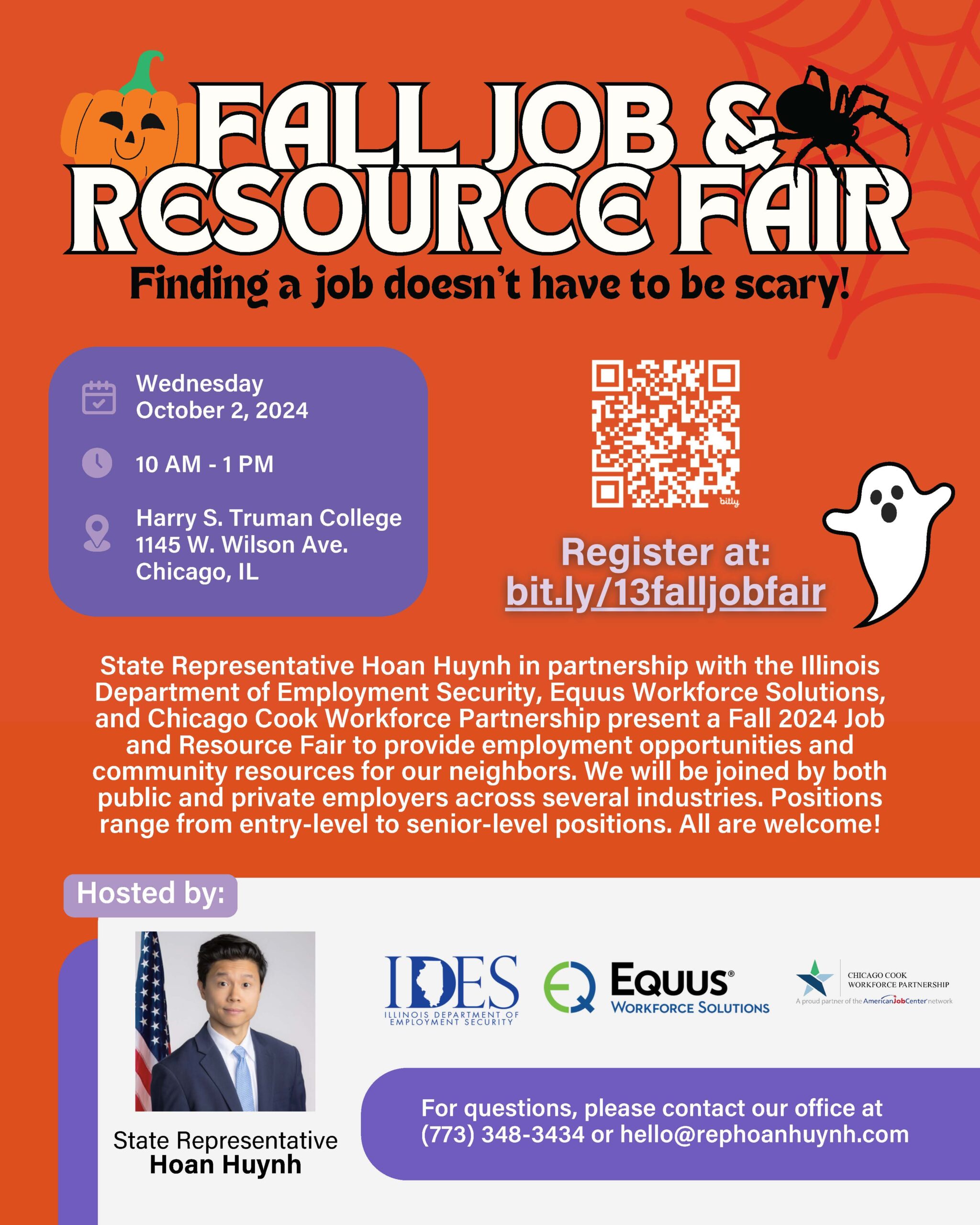 Flier for Fall Job & Resource Fair at Truman College.