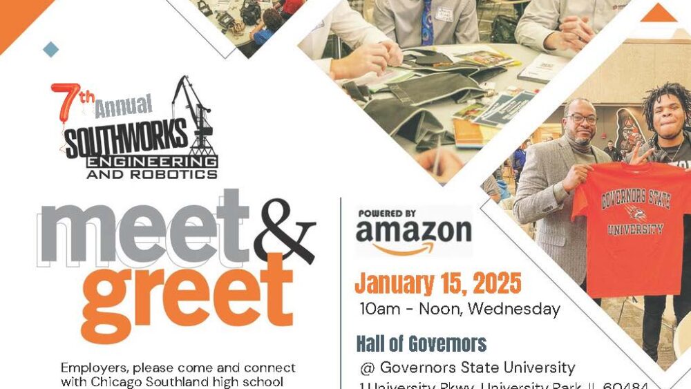 Flyer inviting employers to meet with Chicago Southland high school students on January 15, 2025.